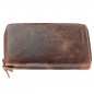 Mobile Preview: Grosse Damen Leder Geldbörse Brieftasche Geldbeutel in der Farbe braun
