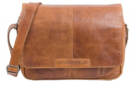 Überschlagtasche Laptoptasche  Leder Cognac Braun The Chesterfield Brand