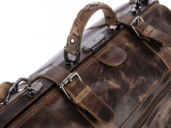 Doktortasche Arzttasche Reisetasche aus Leder in Braun Greenland Nature 50 cm