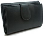 Damen Leder Geldbörse Geldbeutel Brieftasche in Schwarz 105 OVP